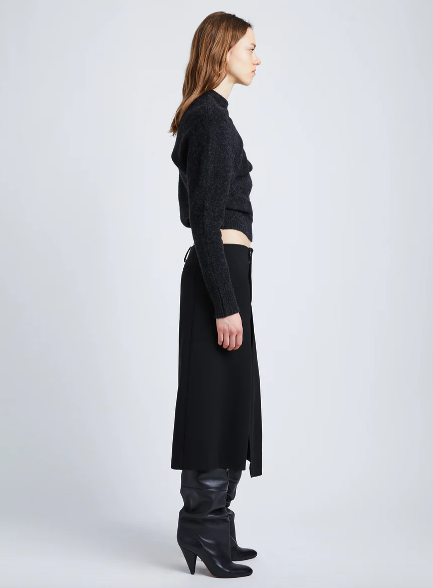 Wool Twill Skirt - Black