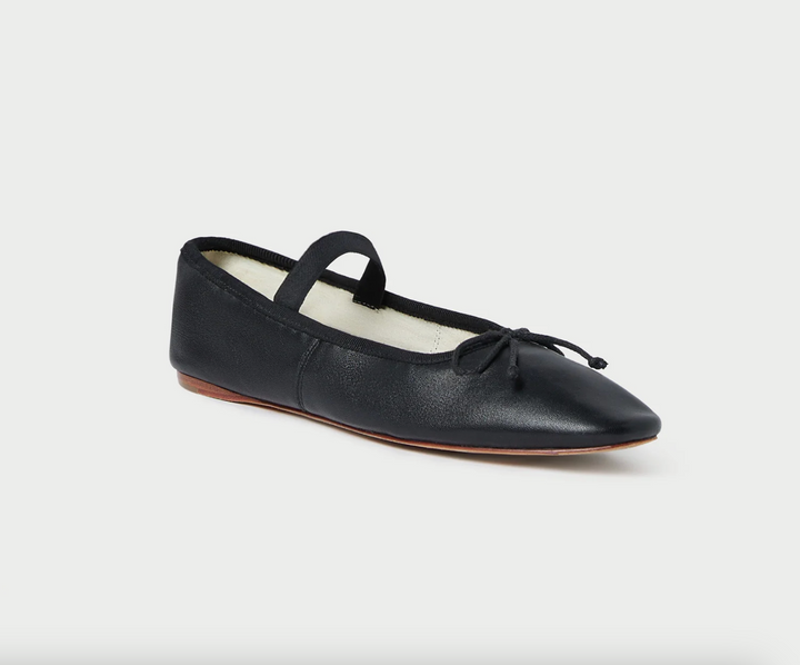 Leonie Leather Ballet Flat - Black