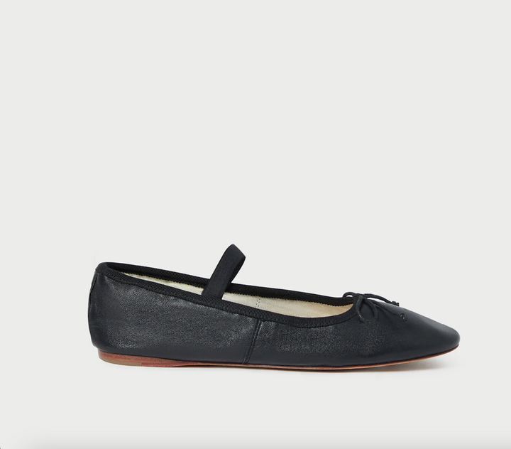 Leonie Leather Ballet Flat - Black