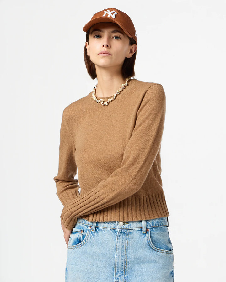 Shrunken Crew Sweater - Almond