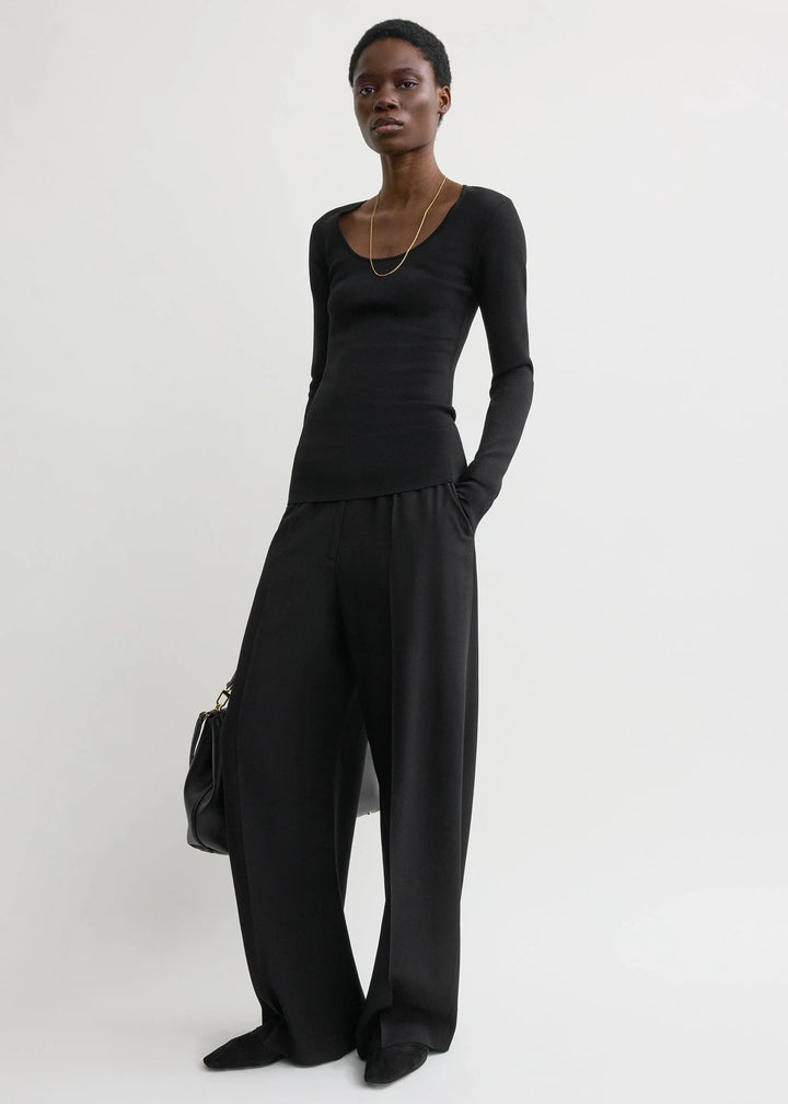 Compact knit top - Black