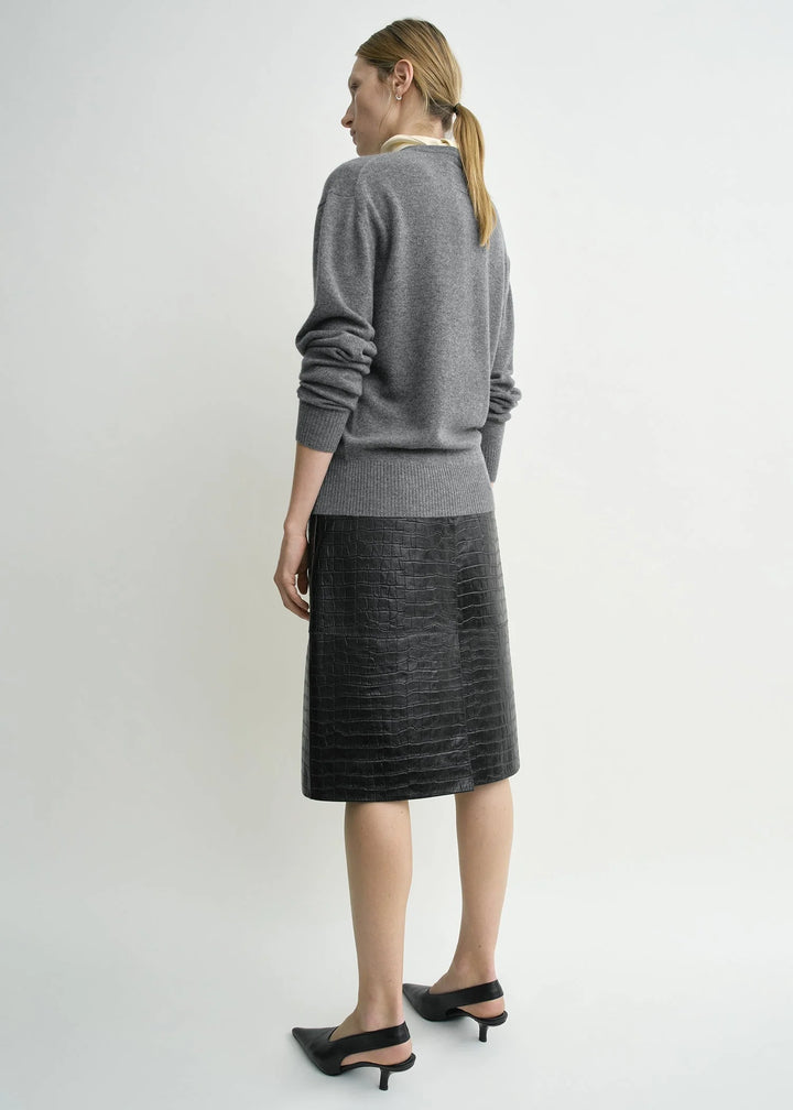 Classic cashmere crew knit - Mid Grey