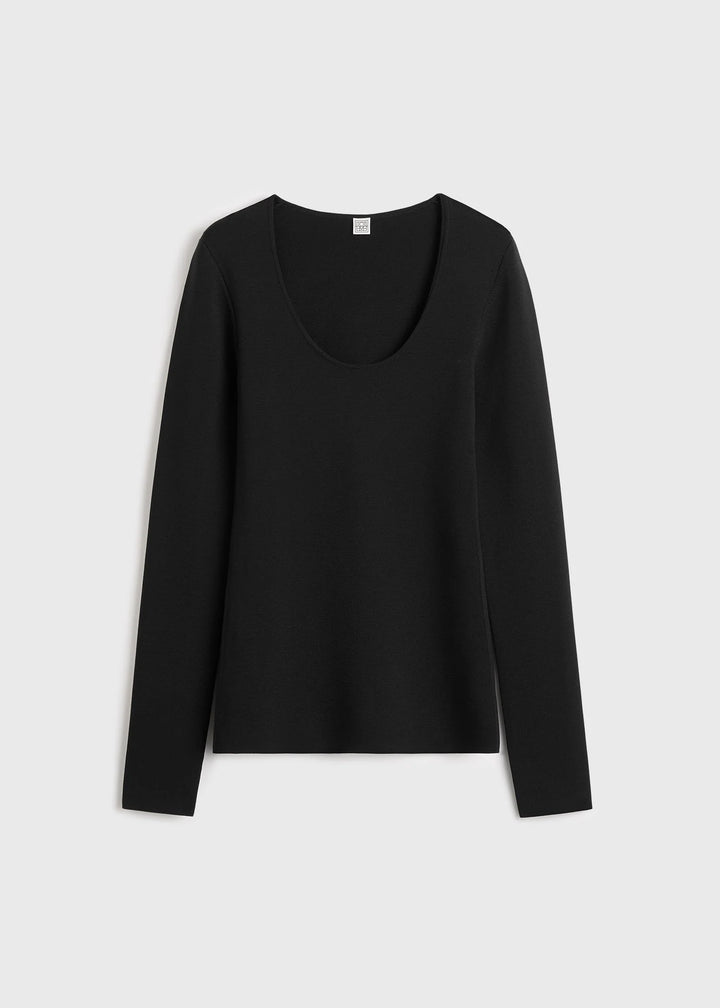 Compact knit top - Black