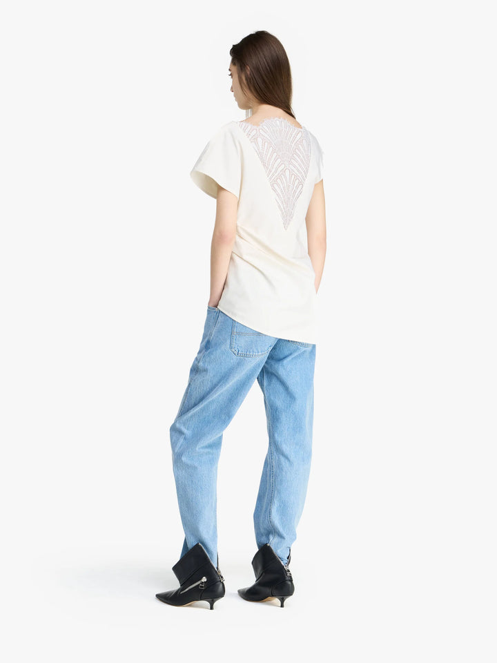 ASYMMETRIC DRAPED TOP - Ivory