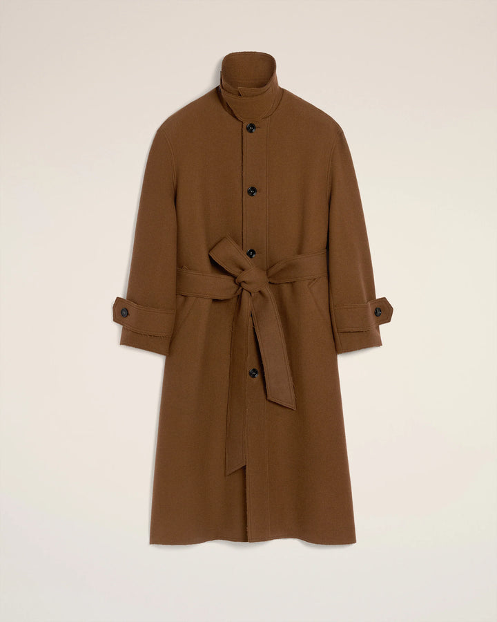 Wool Belted Mac - Hazelnut