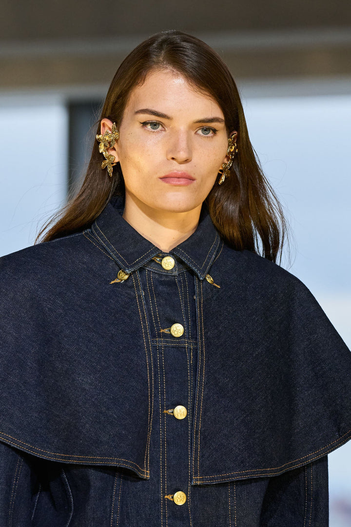 The Agata Denim Cape Jacket - Indigo Wash