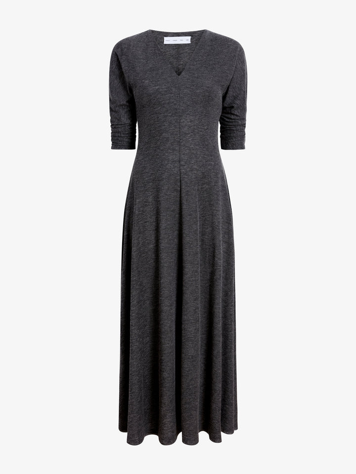 Livia Dress in Wool Jersey - Coal Melange