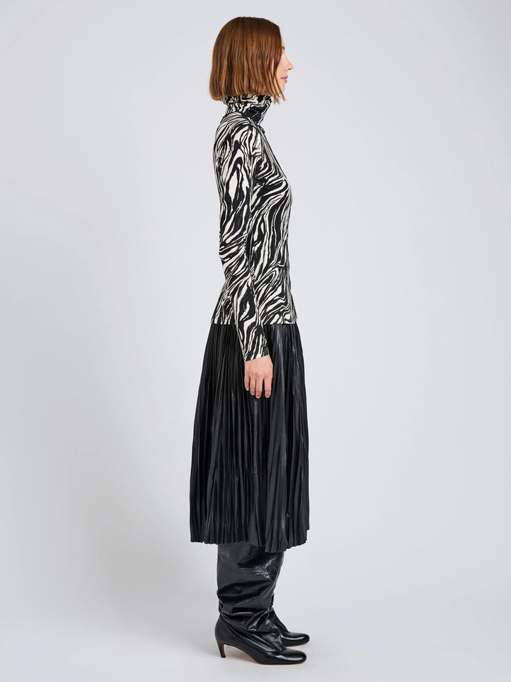 Audrey Top in Marble Jersey - Asphalt Multi