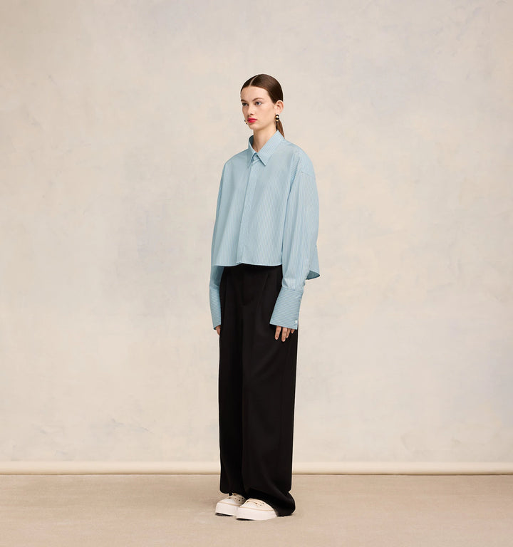 Cropped Shirt - Cashmere Blue/Chalk