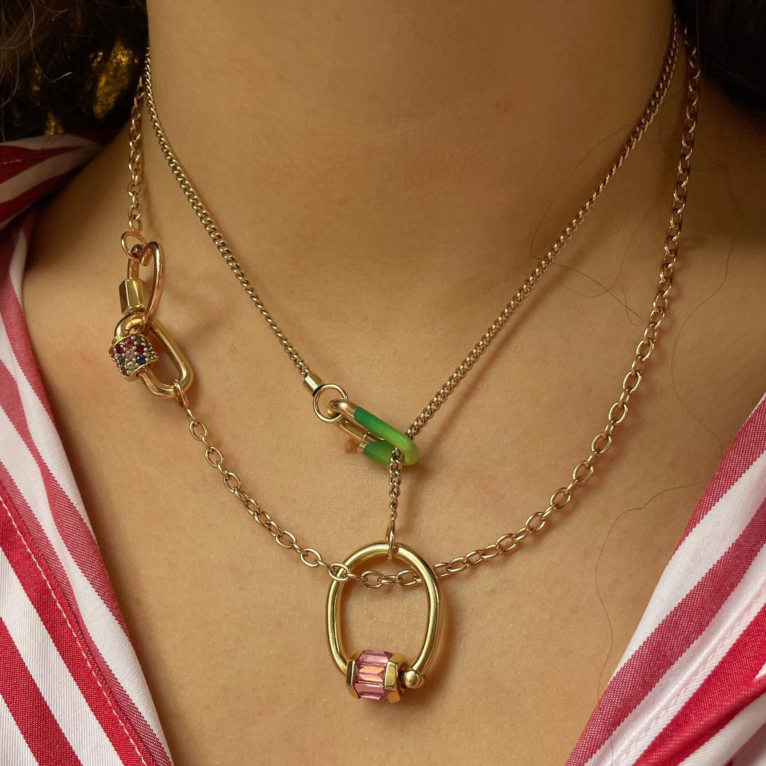 Pulley Chain Necklace 18" - 14K Yellow Gold