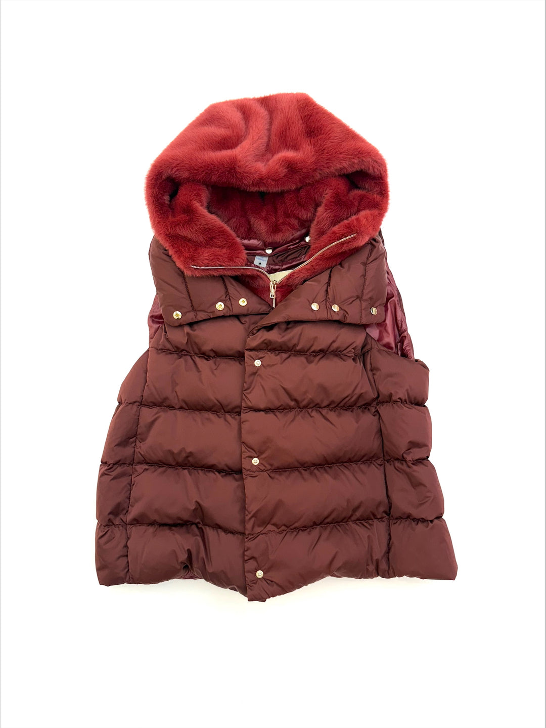 Faux fur vest - Burgundy
