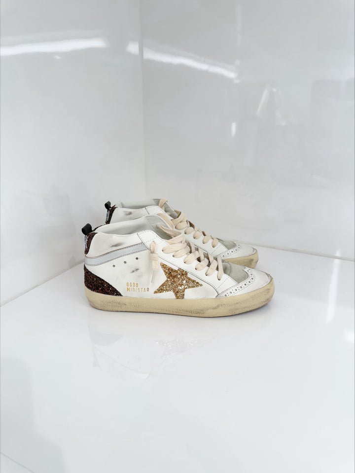 MIDSTAR LEATHER SNEAKER - Gold/Brown