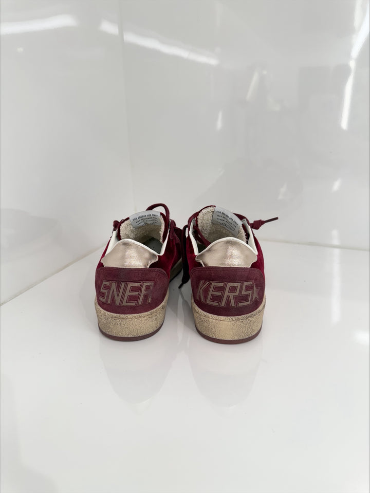BALLSTAR VELVET SNEAKER -  Garnet/Gold