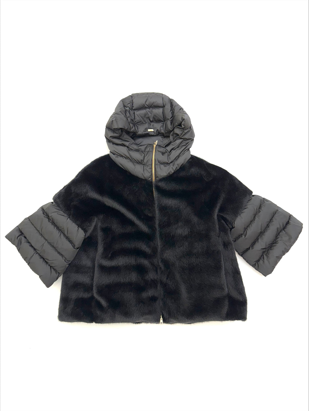 Nylon and Faux Fur Jacket - Black