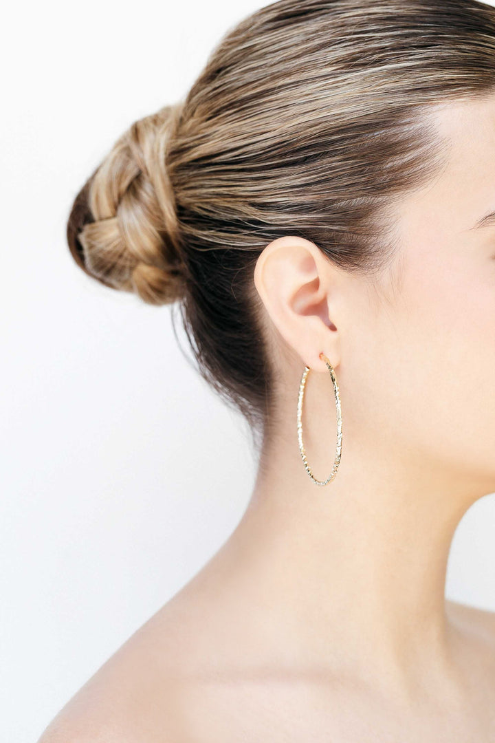 2" SARAH HOOP - 10K Yellow Gold Plated Brass
