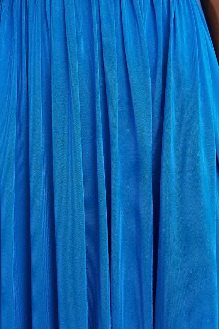 ASHLEY JERSEY V-NECK GOWN - Azure