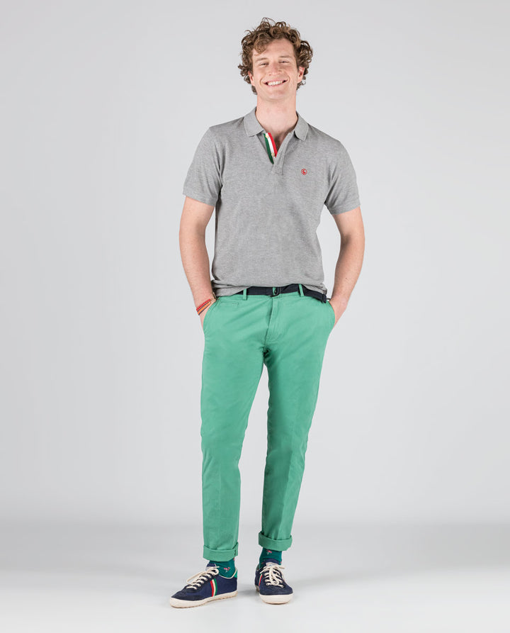 Polo Pique Short Sleeve Shirt - Grey Melange