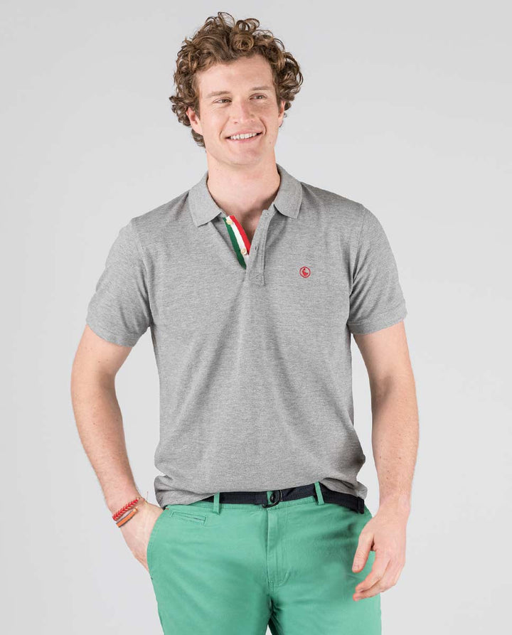 Polo Pique Short Sleeve Shirt - Grey Melange