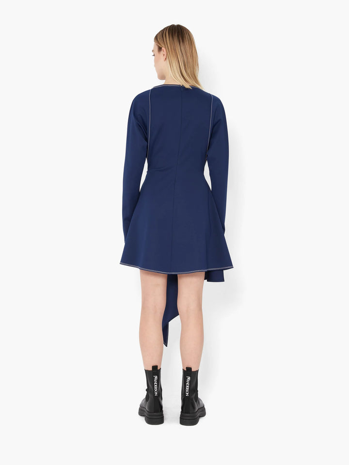 SHORT ASYMMETRIC CHAIN LINK DRESS - Oxford Blue
