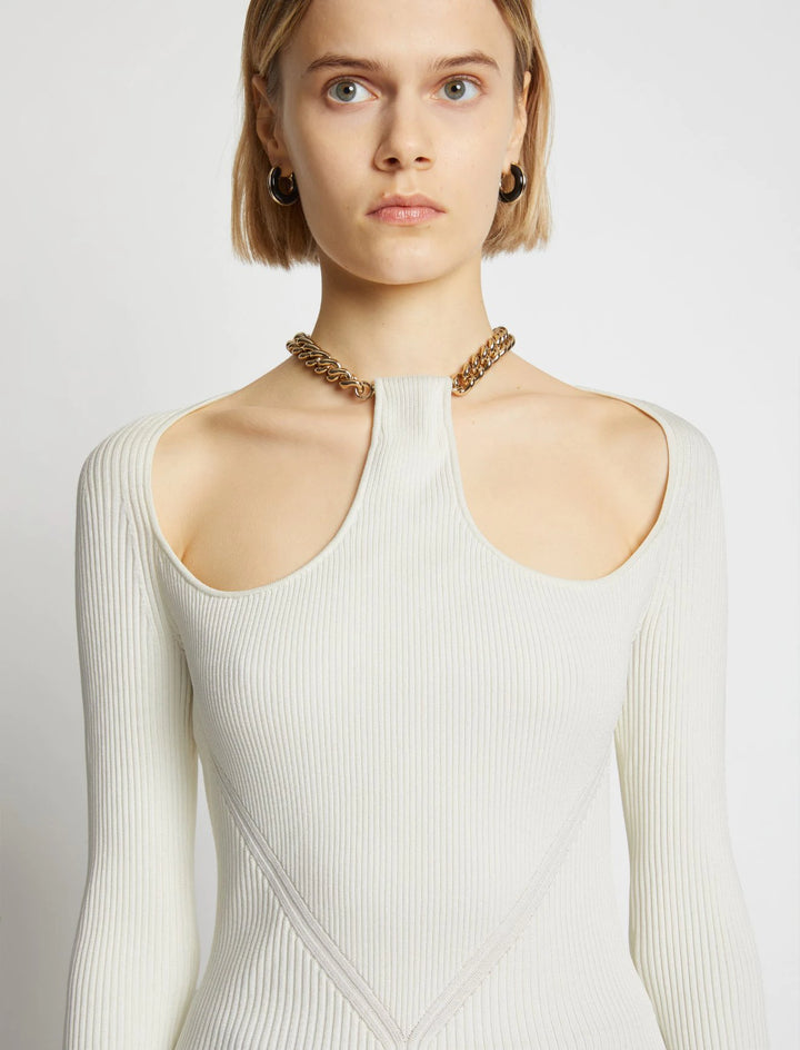 Clean Viscose Knit Top - Off-white