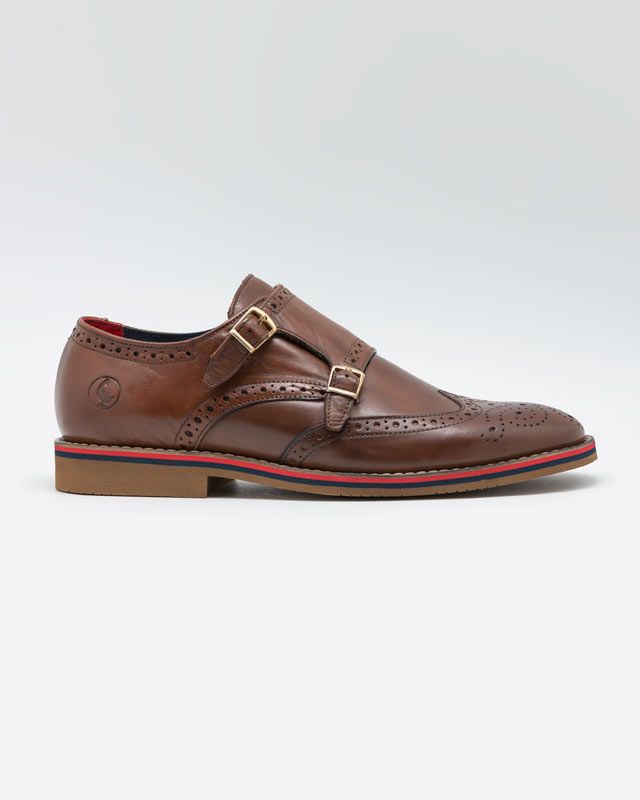 Leather Double-Buckle Shoe - Brown Brown / 40 Leather Double-Buckle Shoe - Brown Brown / 40