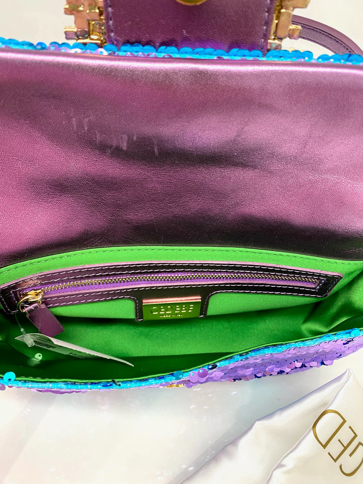 HABIBI PAILLETTES BAg - blue sequins