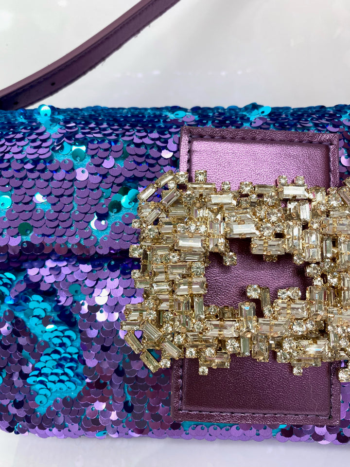 HABIBI PAILLETTES BAg - blue sequins