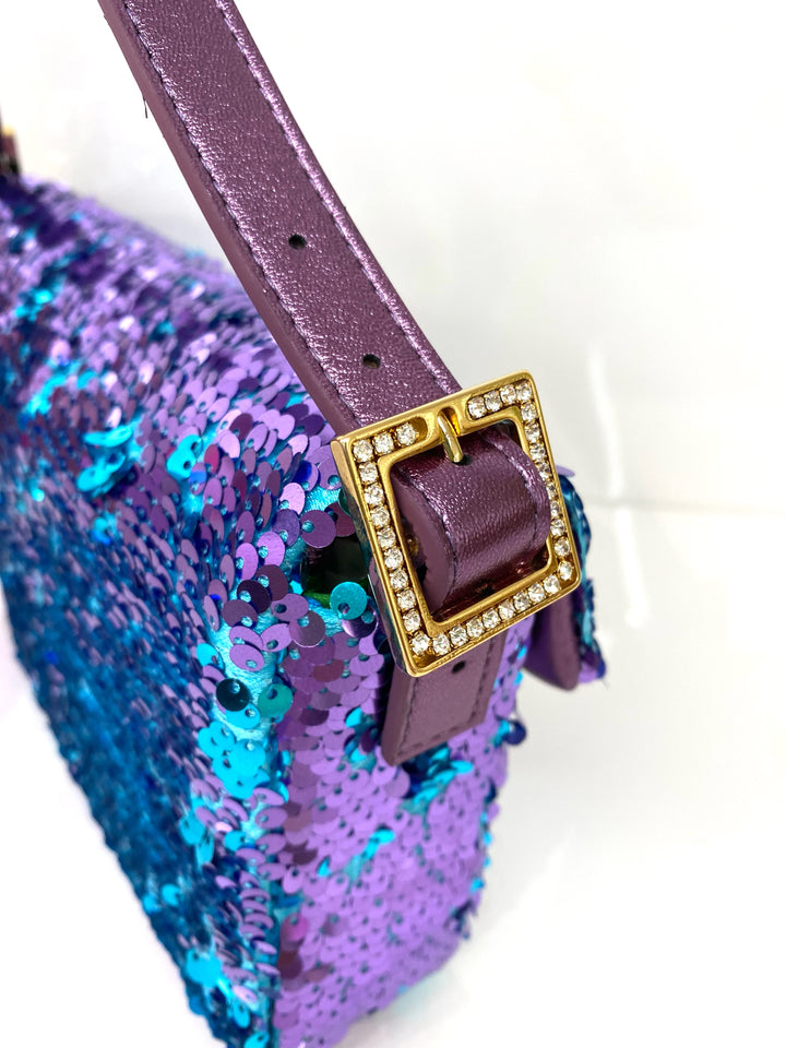 HABIBI PAILLETTES BAg - blue sequins