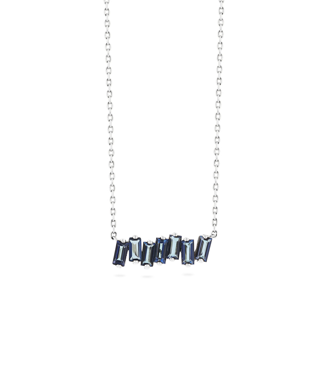 Bar Necklace - Blue Topaz