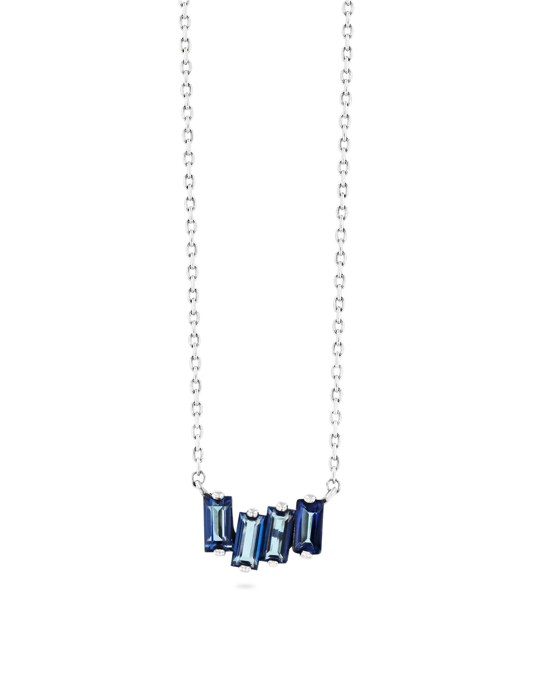 Bar Necklace - Blue Topaz
