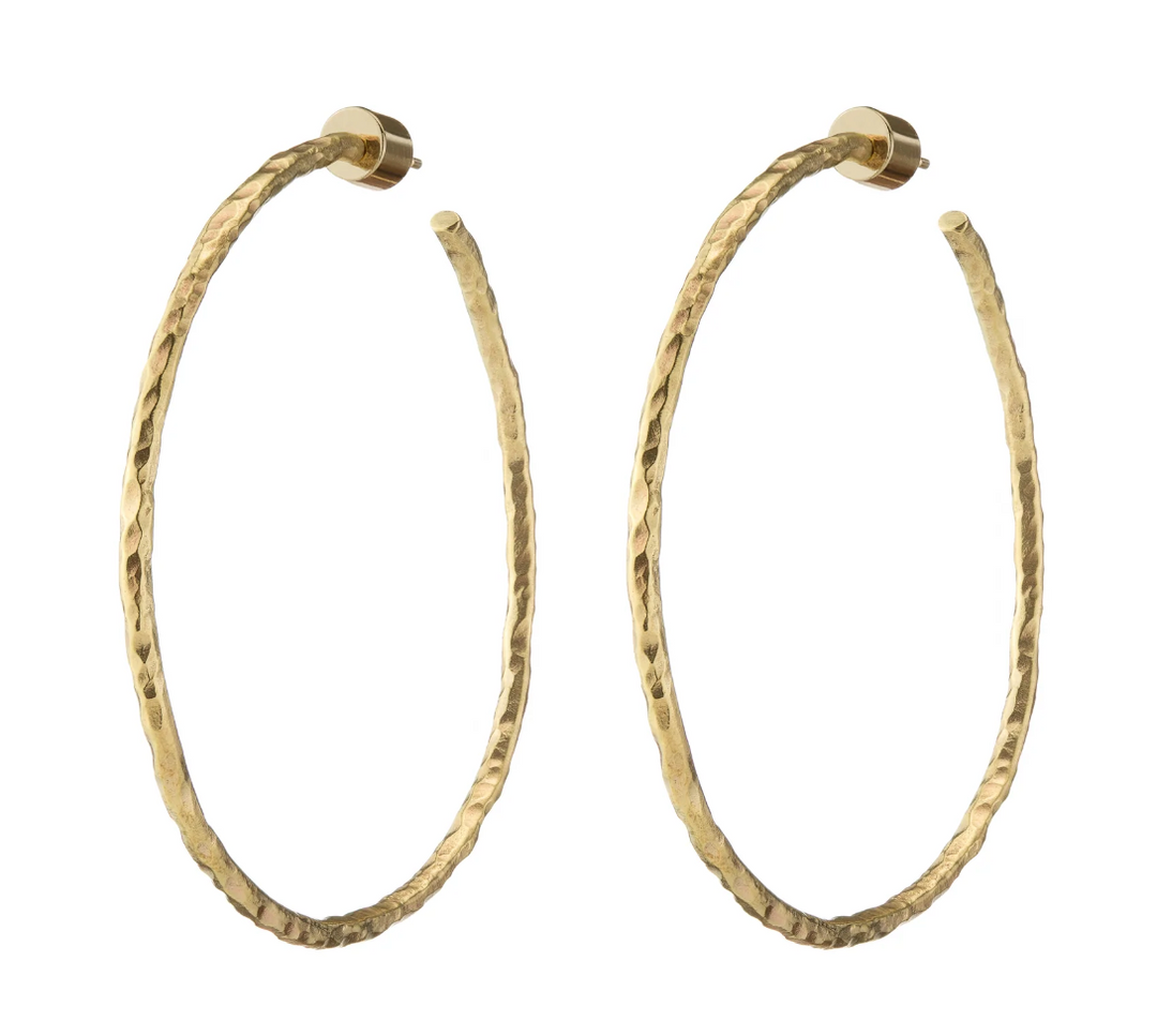 2" SARAH HOOP - 10K Yellow Gold Plated Brass