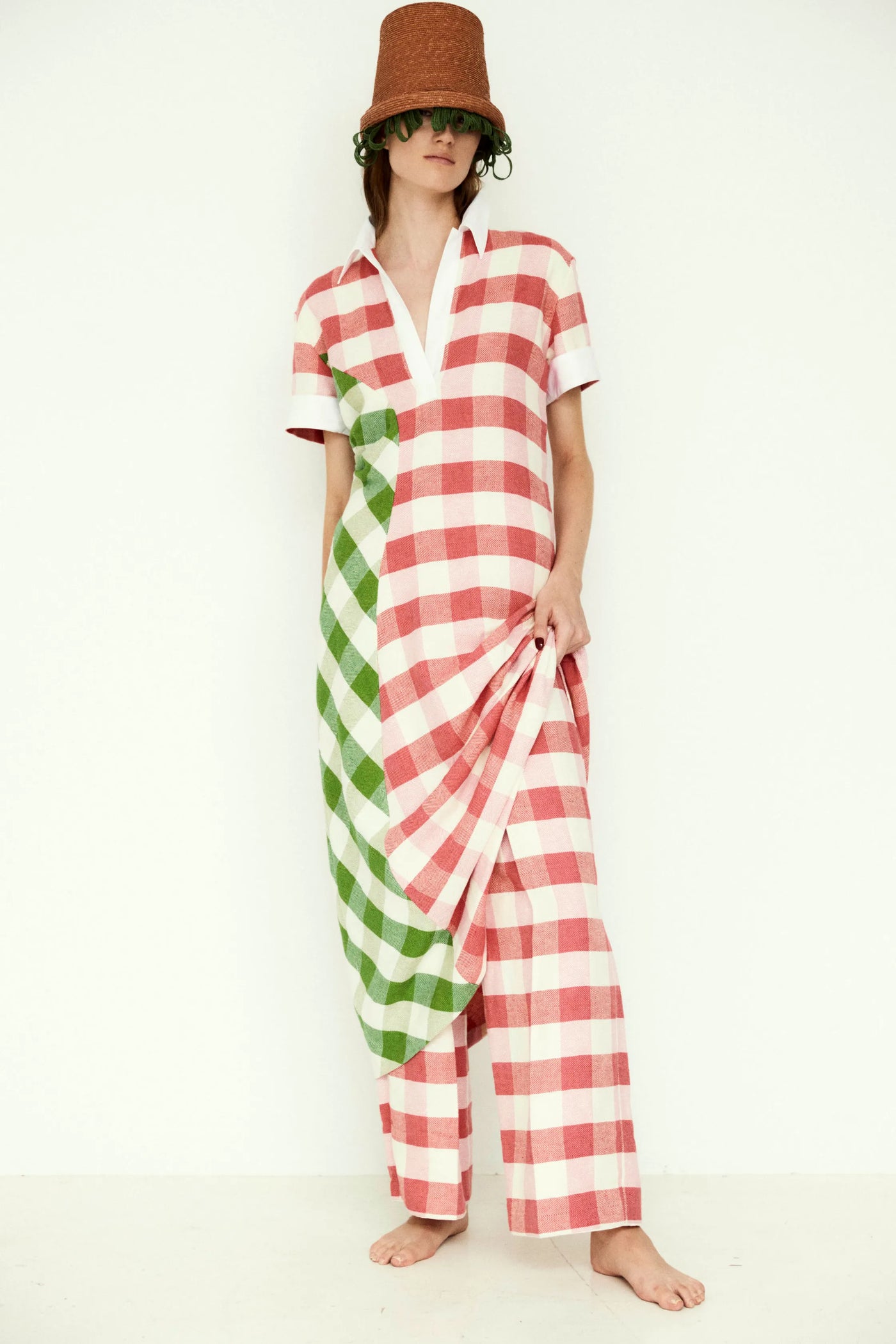 Polo Dress - Pink Plaid