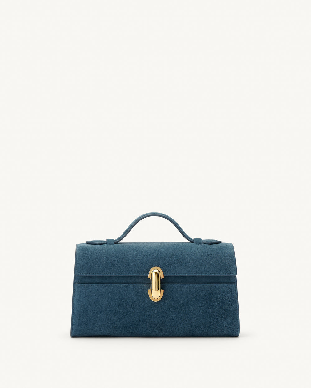 Symmetry Pochette in Suede - Baltic Blue