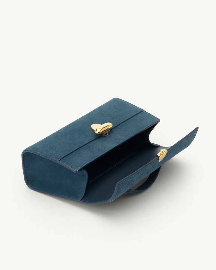 Symmetry Pochette in Suede - Baltic Blue