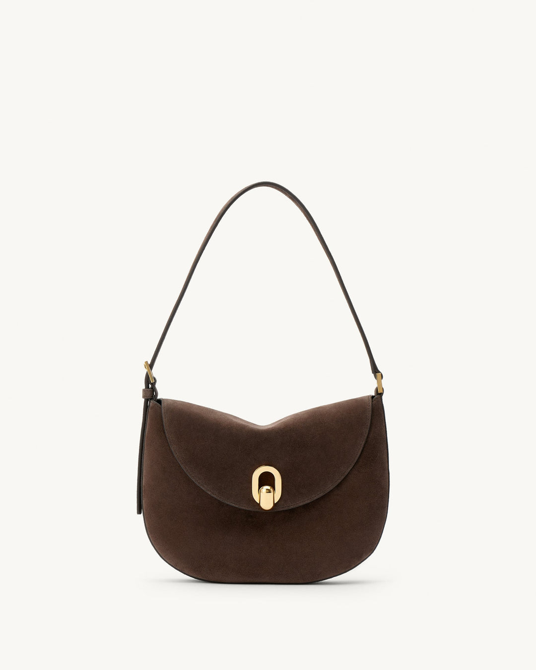 Small Tondo Hobo in Suede - Dark Brown