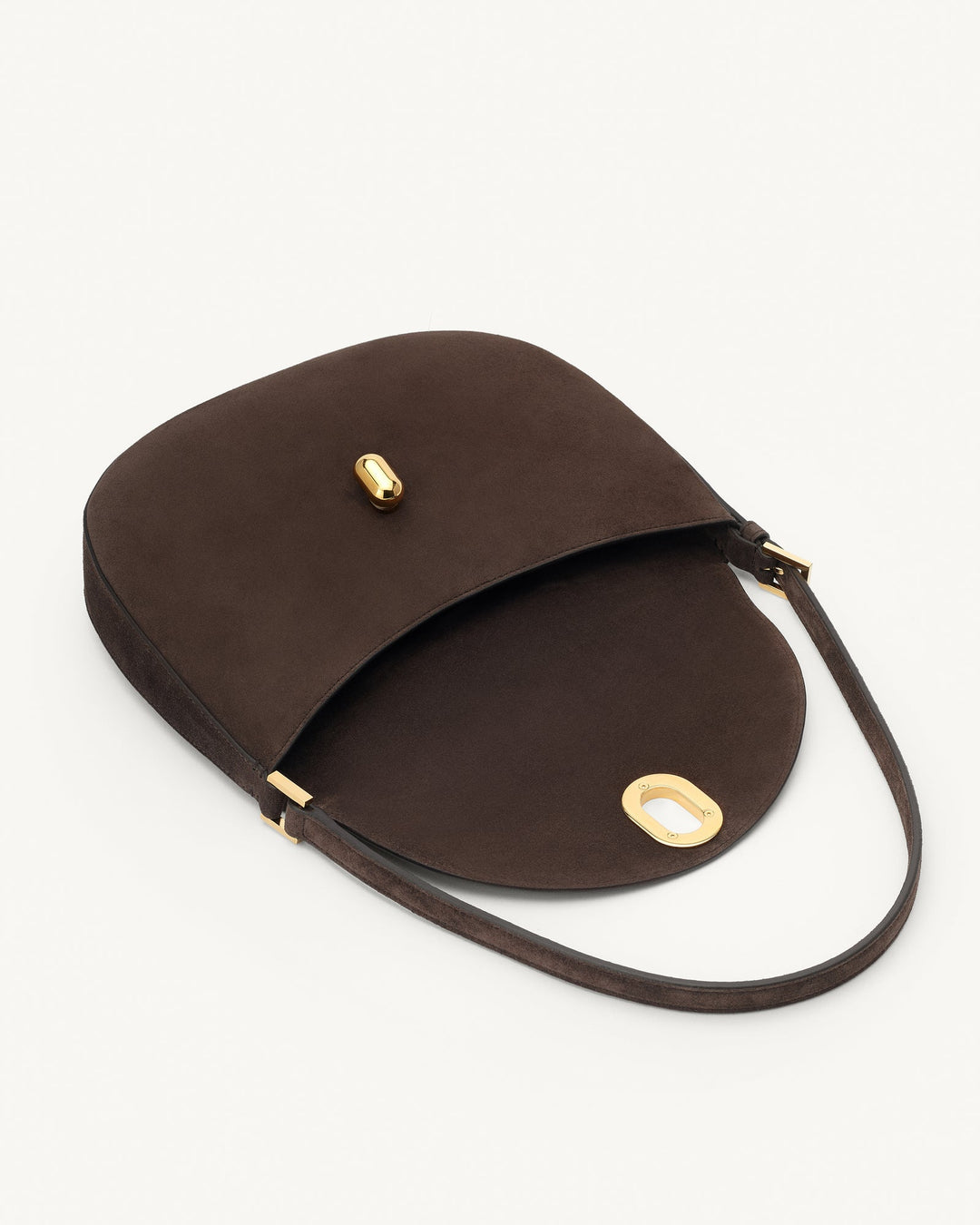 Small Tondo Hobo in Suede - Dark Brown