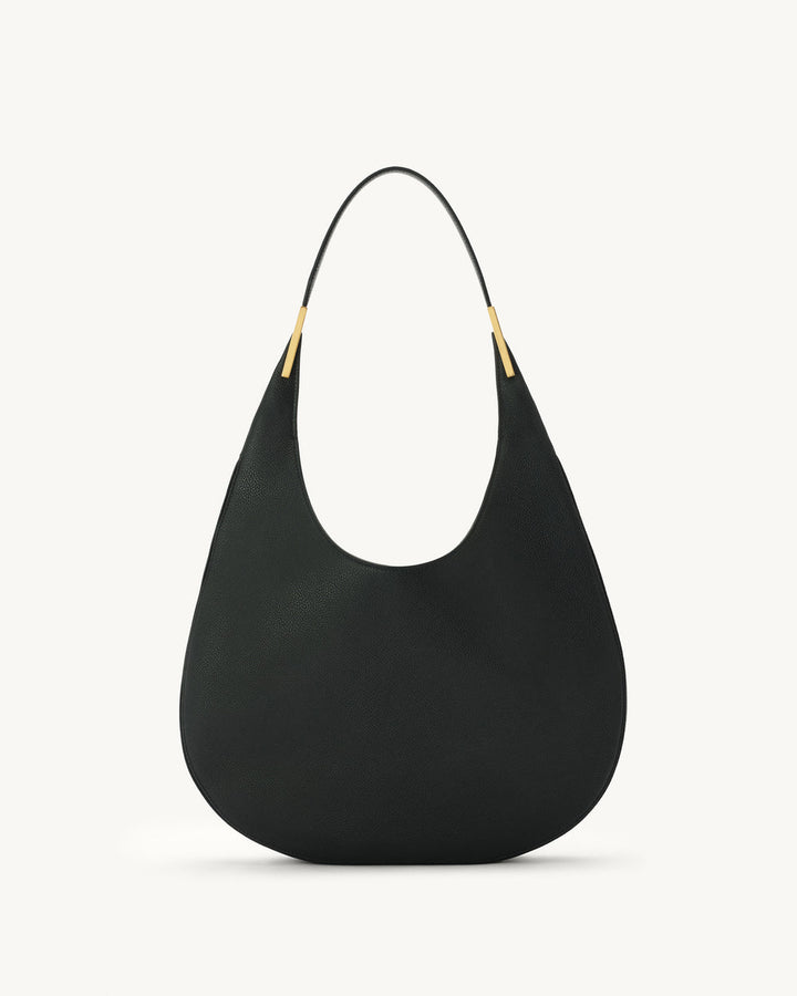 The Florence Hobo - Black Grained Leather