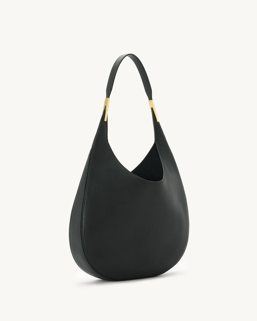 The Florence Hobo - Black Grained Leather