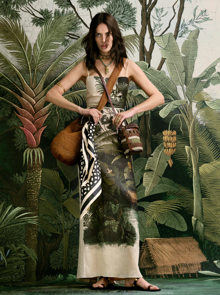 Andean Mythology Dress - Green Print