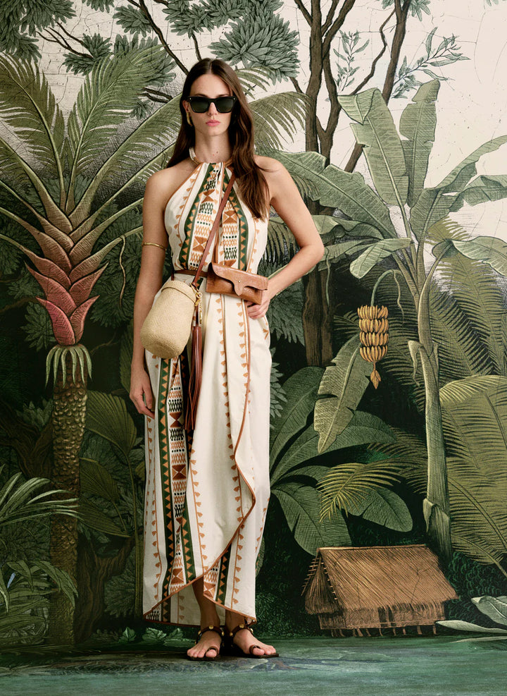 Centro Del Cielo Dress - Green Print