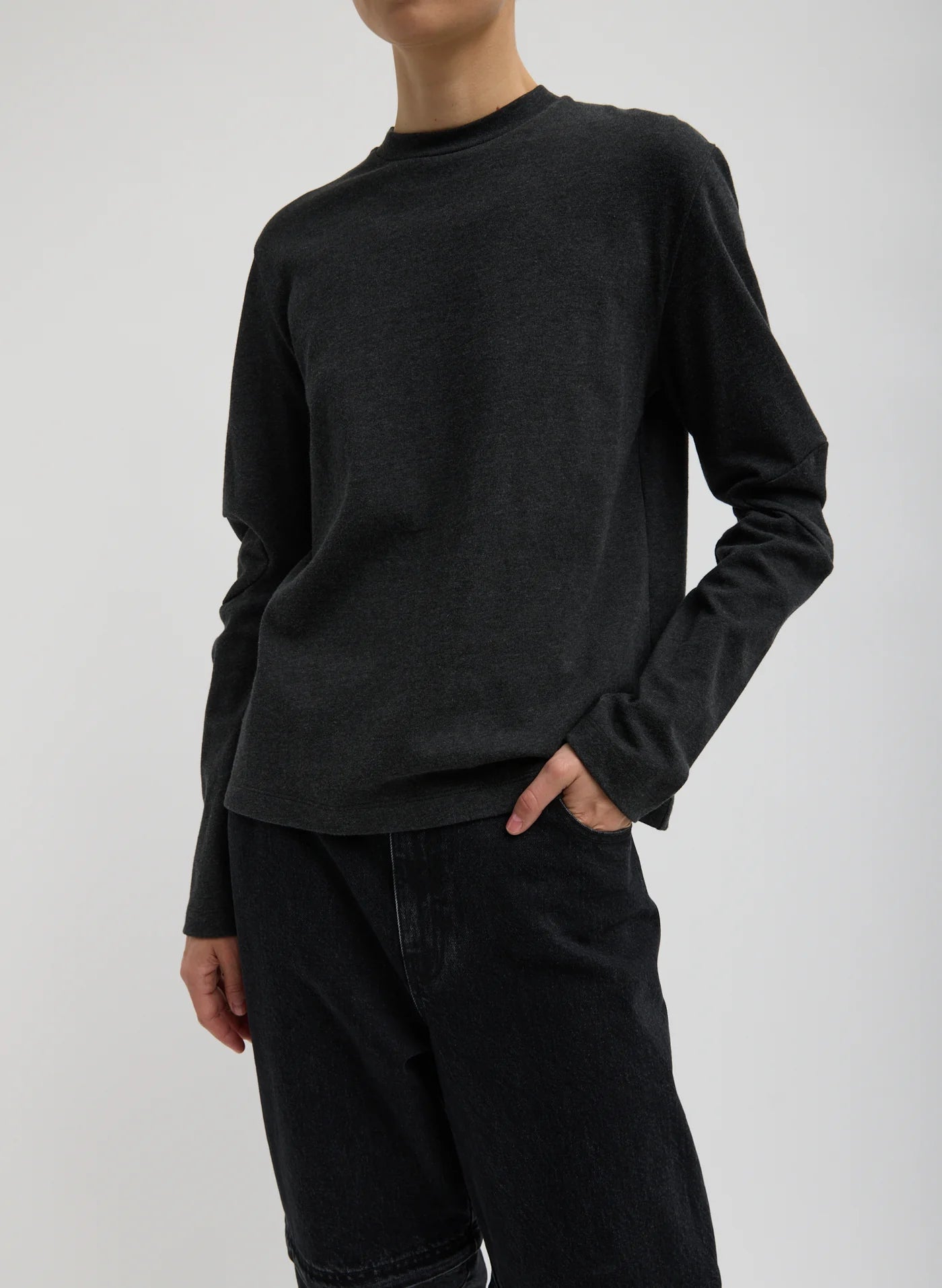 Perfect T-Shirt With Gusset Elbow Sleeve - Charcoal Grey