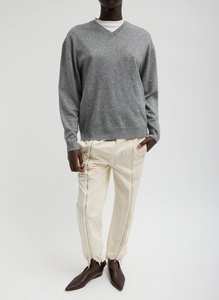 NYLON ZIPPER JOGGER - REGULAR - Ivory