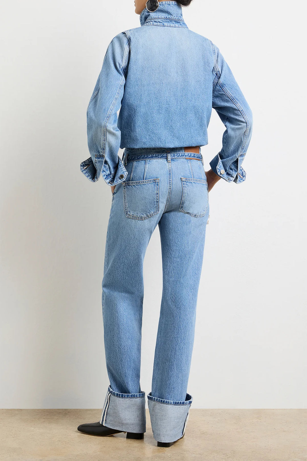 The Belted Alexa Cuffed Denim - Vintage Wash