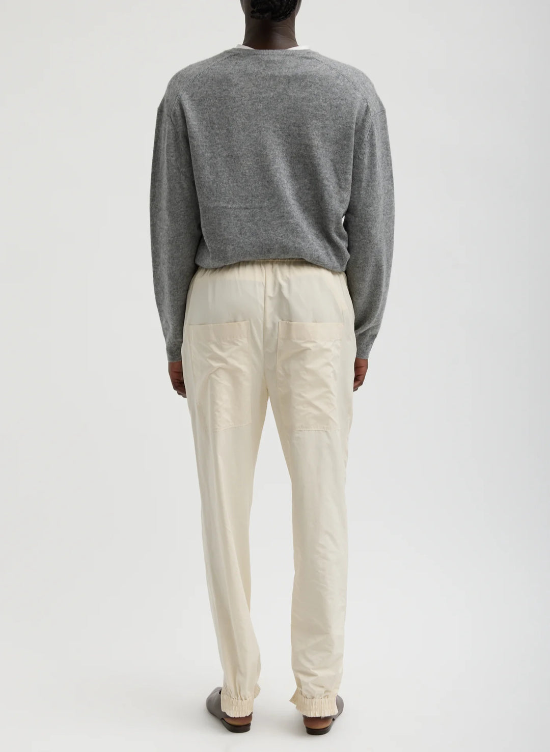 NYLON ZIPPER JOGGER - REGULAR - Ivory