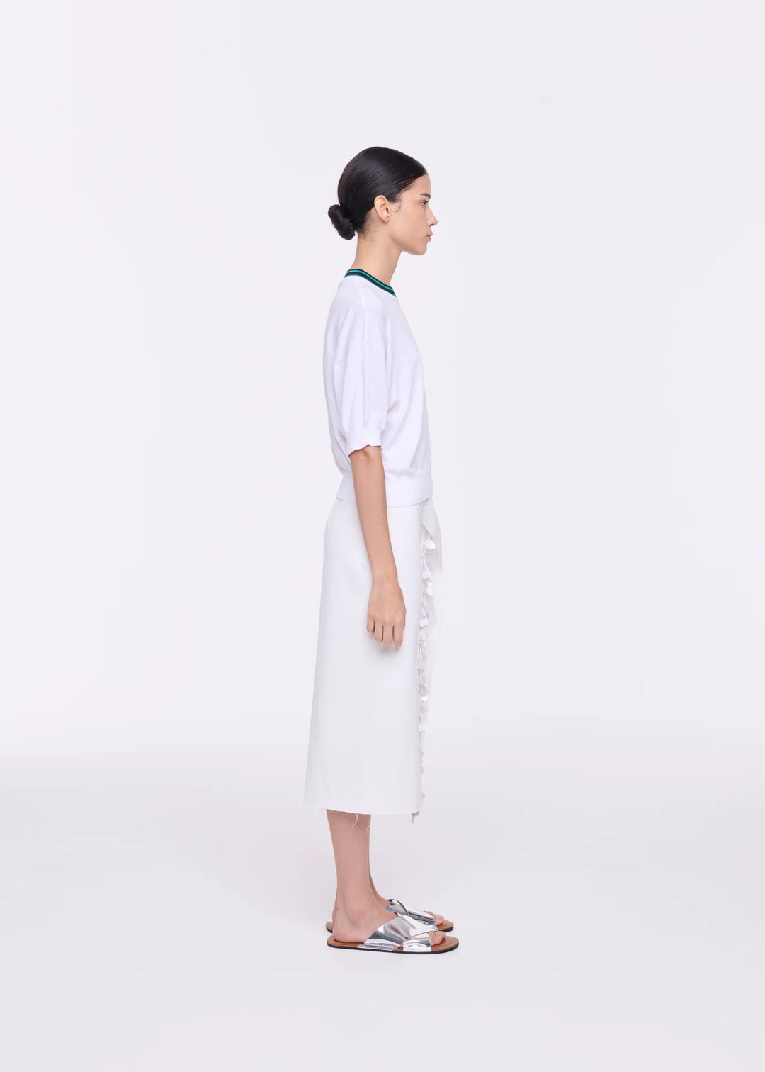 KNITTED COTTON SWEATER - White