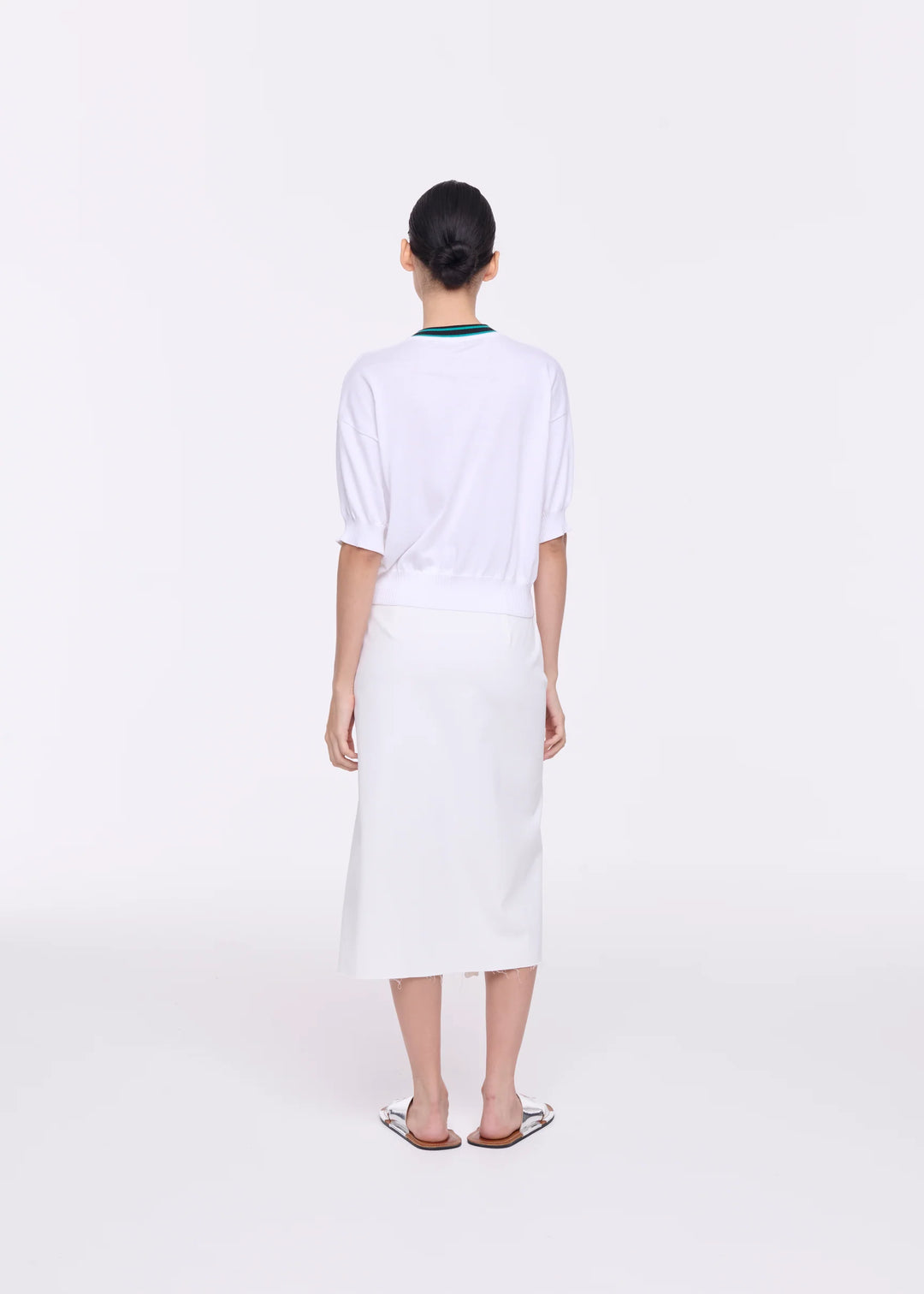 KNITTED COTTON SWEATER - White