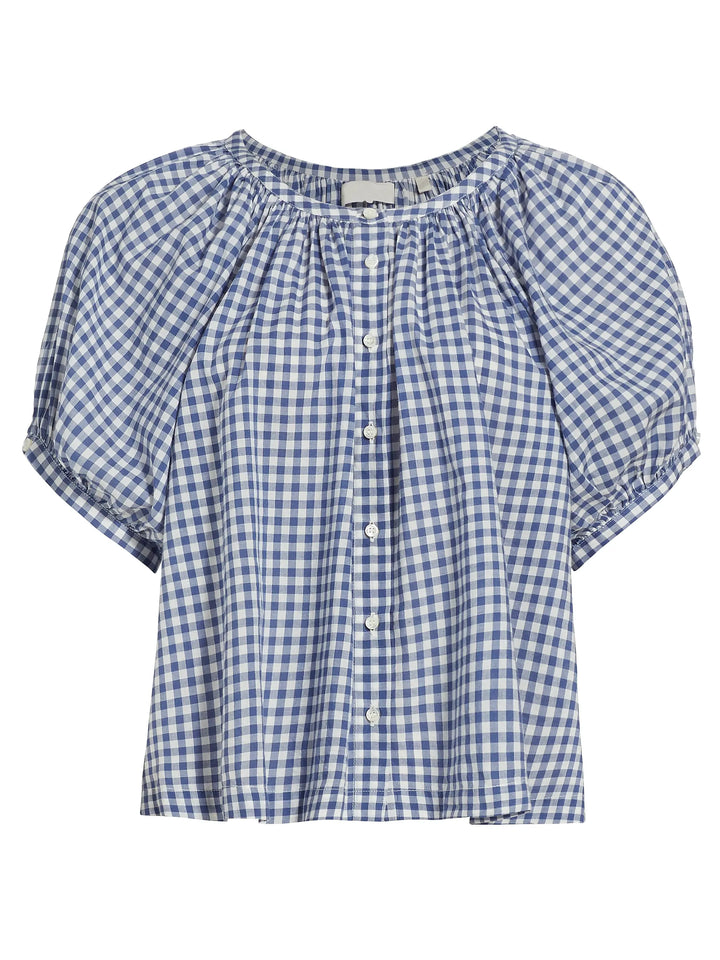 June Gingham Top - Navy