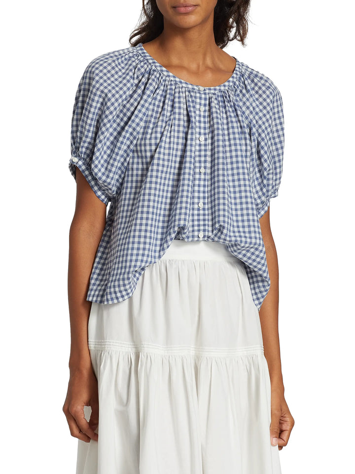 June Gingham Top - Navy