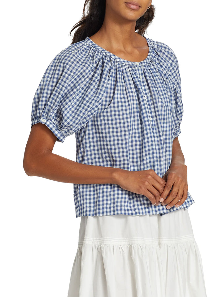 June Gingham Top - Navy