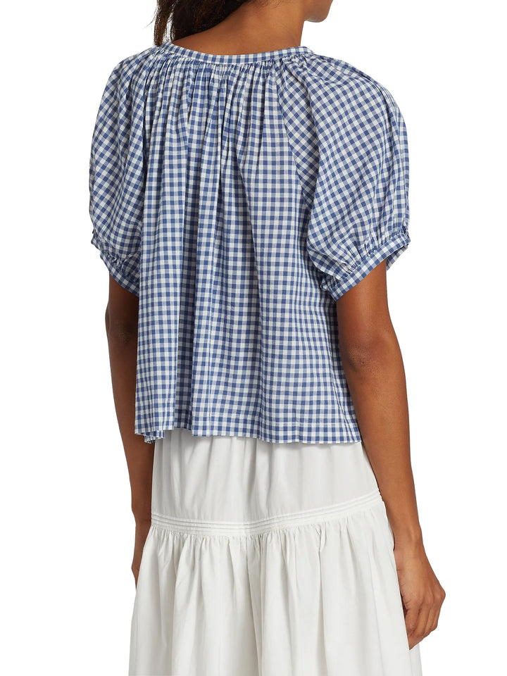 June Gingham Top - Navy